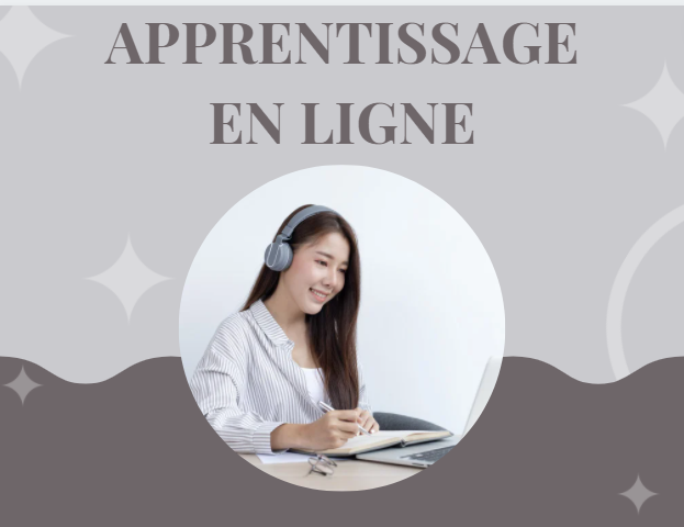 jeune fille écoutant une formation en ligne